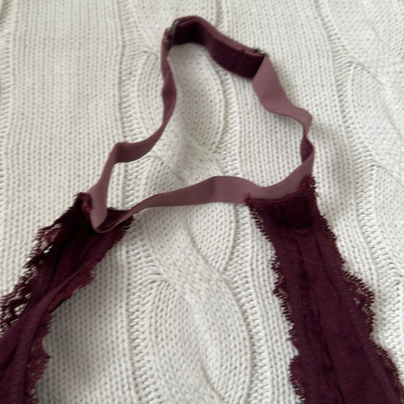 Urban Outfitters Halter Lace Bralette | Raspberry Burgundy | Size L - Picture 7 of 8